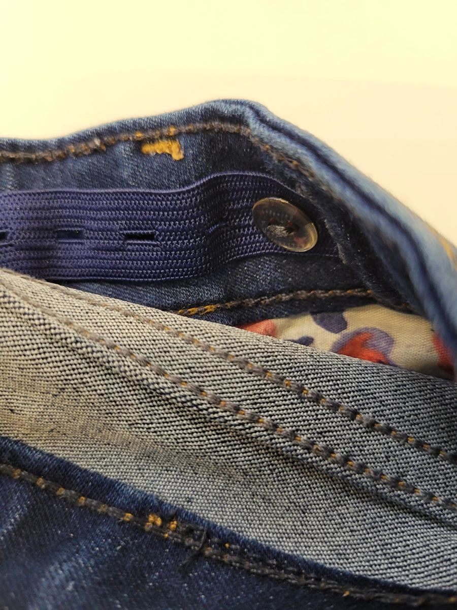 Calça Algodão Com Ajuste Na Cintura/Zíper/Botão/Tipo Jeans Azul Bakulele 2 Anos