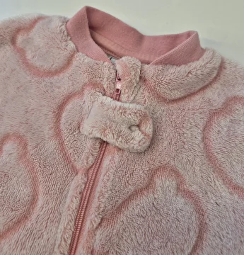 Macacão Manga Longa Com Zíper/Tipo Fleece Rosa Acessories 1 Ano
