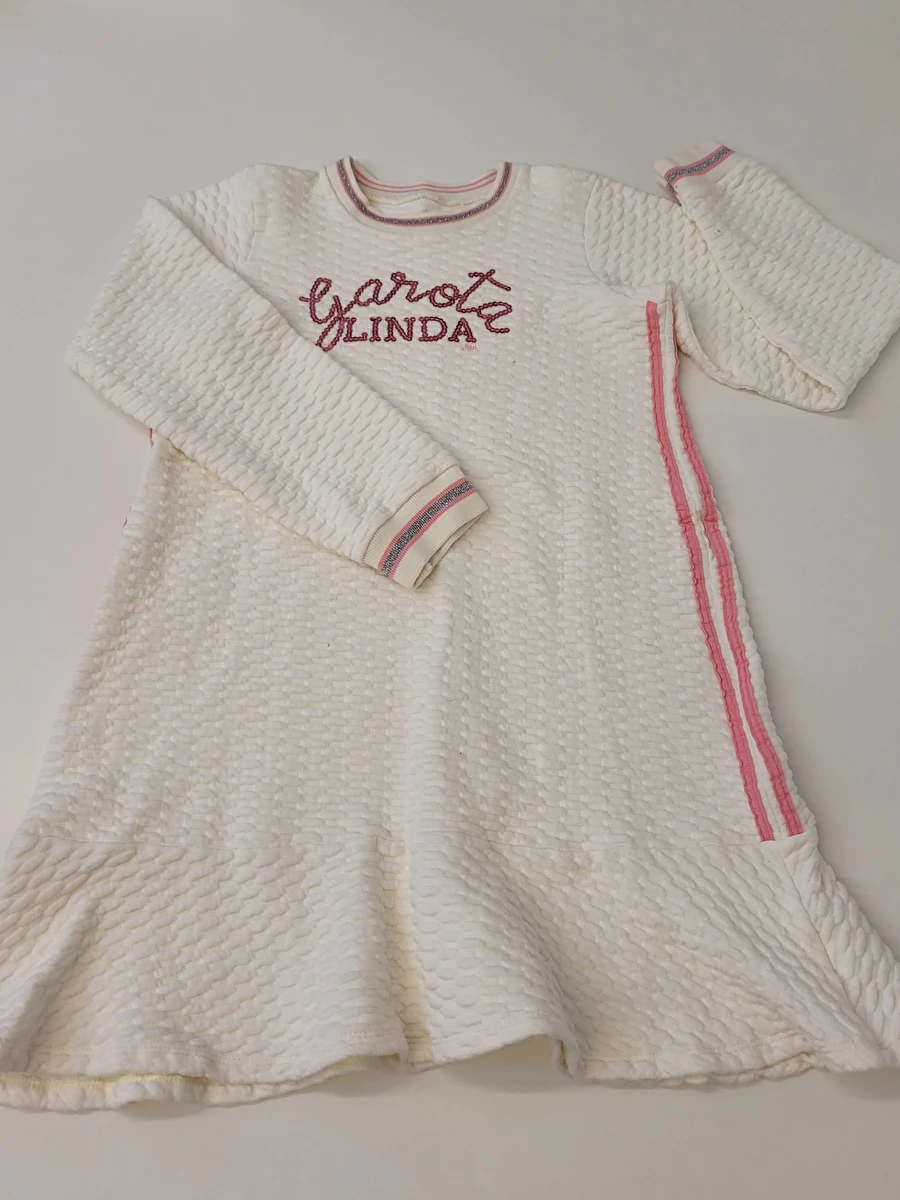 Vestido Manga Longa Off White Marisol 14 Anos