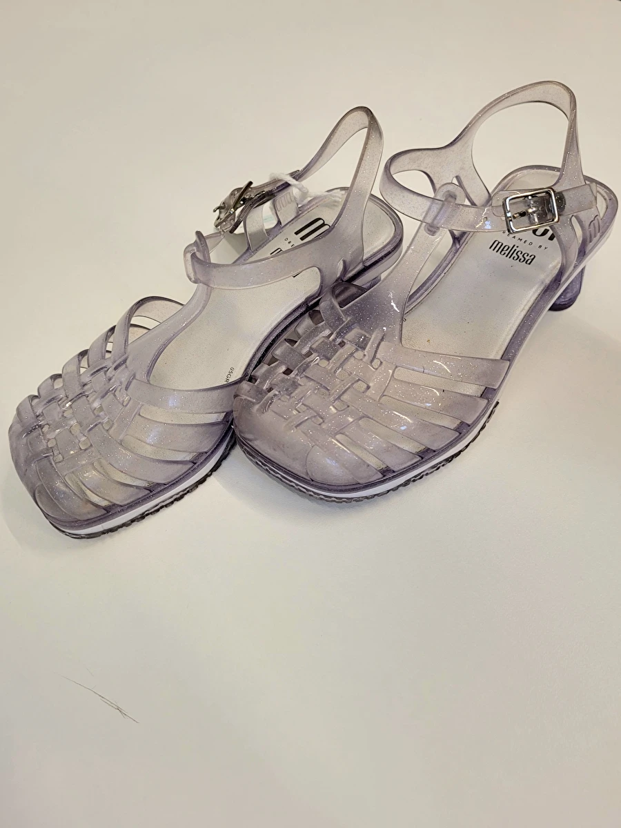 Sandália Com Fivela/Salto Transparente Melissa 26-27
