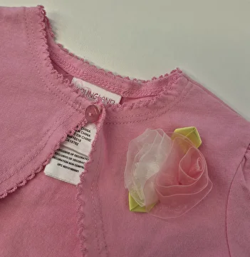 Bolero Manga Longa Com 1 Botão Rosa Youngland 6 Meses