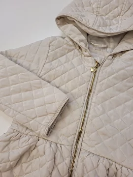 Jaqueta Com Zíper/Capuz/Tipo Matelassê Off White Milon 4 Anos