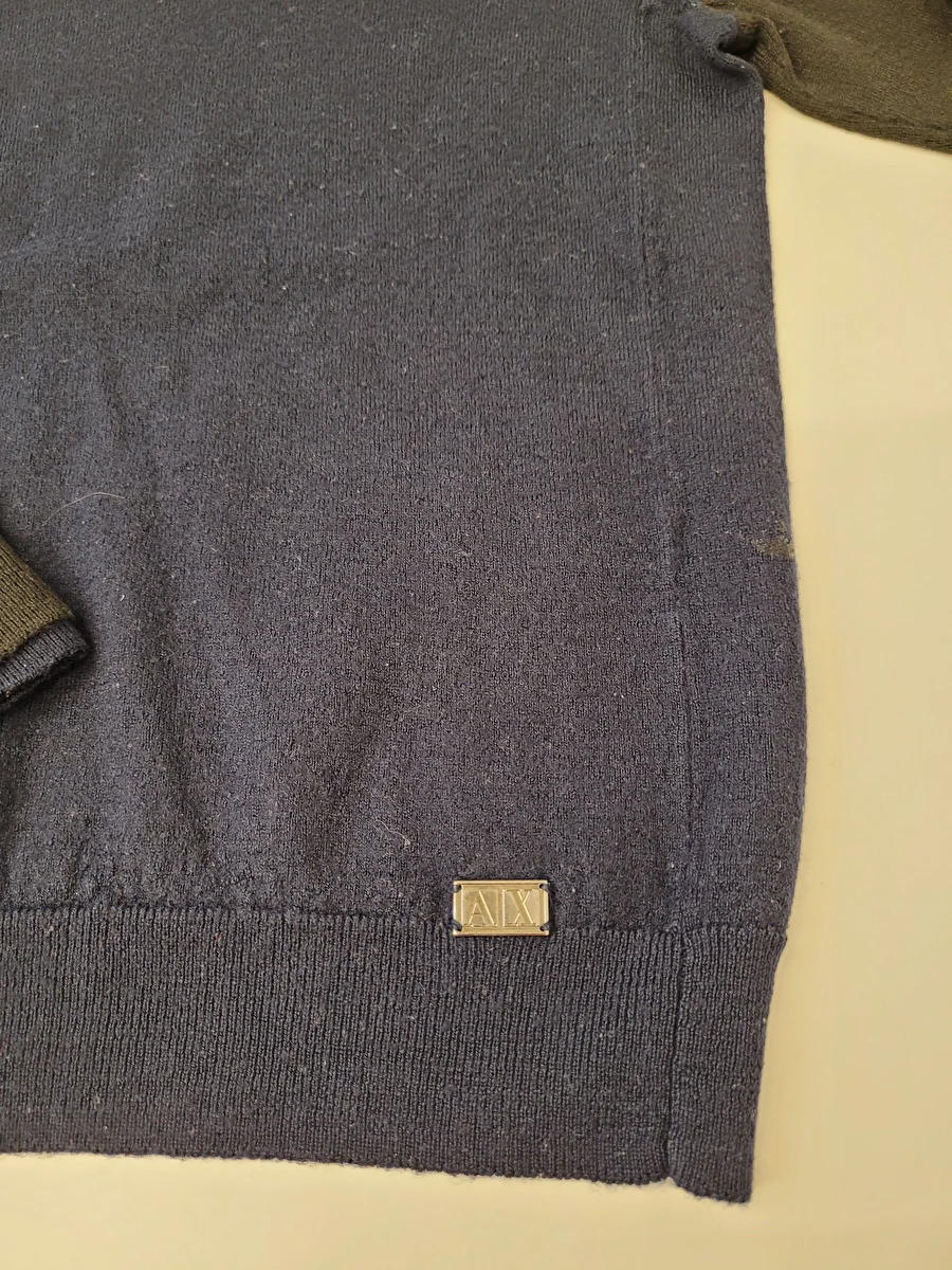 Suéter Decote V/Tipo Tricô Azul Armani 10 Anos