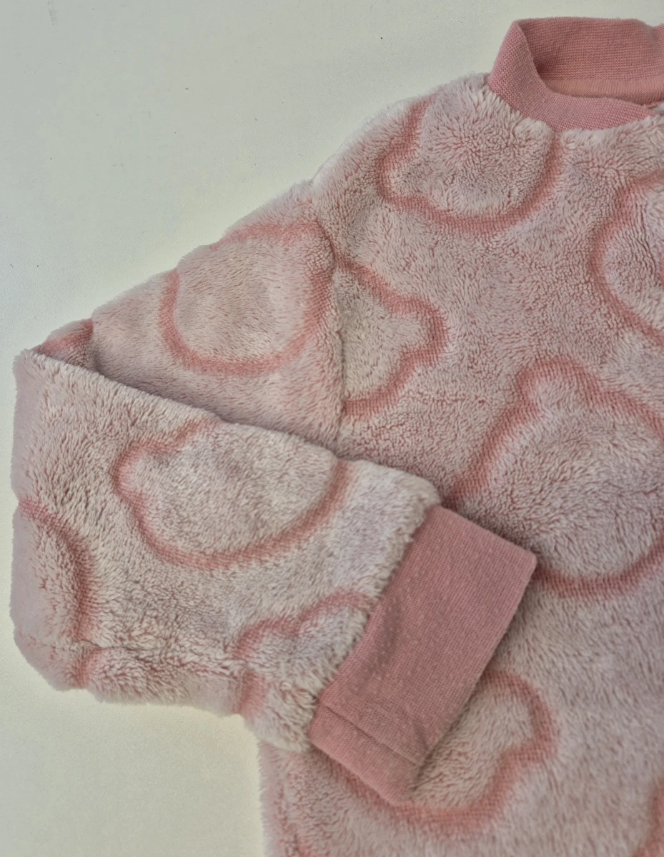 Macacão Manga Longa Com Zíper/Tipo Fleece Rosa Acessories 1 Ano