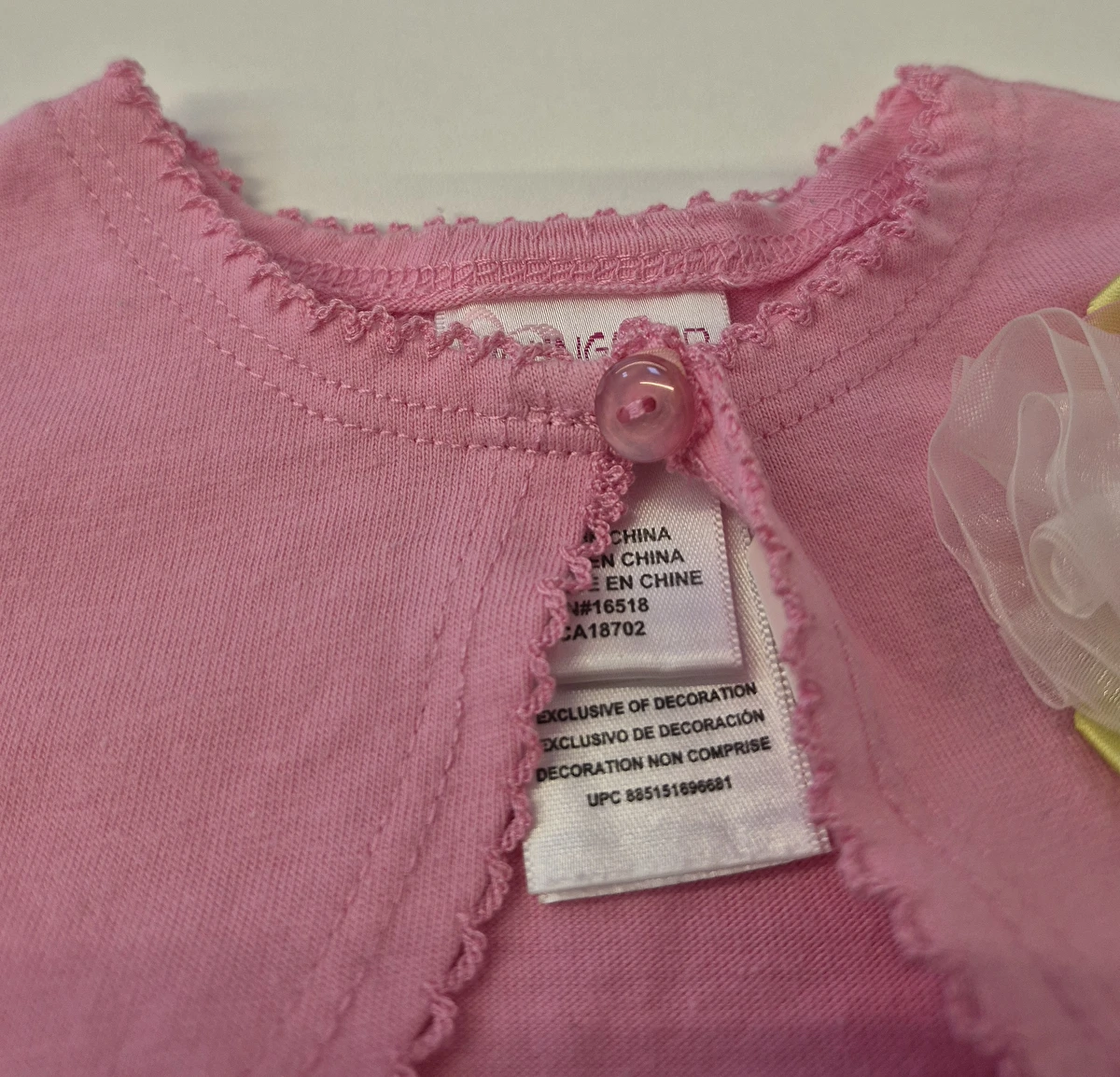 Bolero Manga Longa Com 1 Botão Rosa Youngland 6 Meses