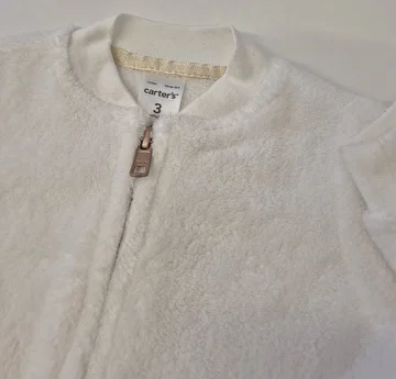 Casaco Com Zíper/Tipo Fleece Branco Carter's 3 Meses