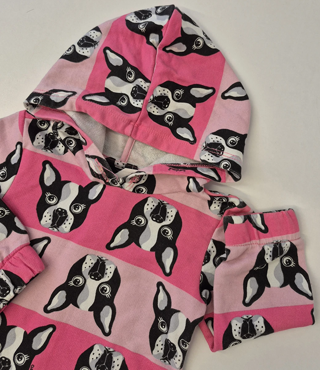 Vestido Manga Longa/Com Capuz Rosa Animê 1 Ano