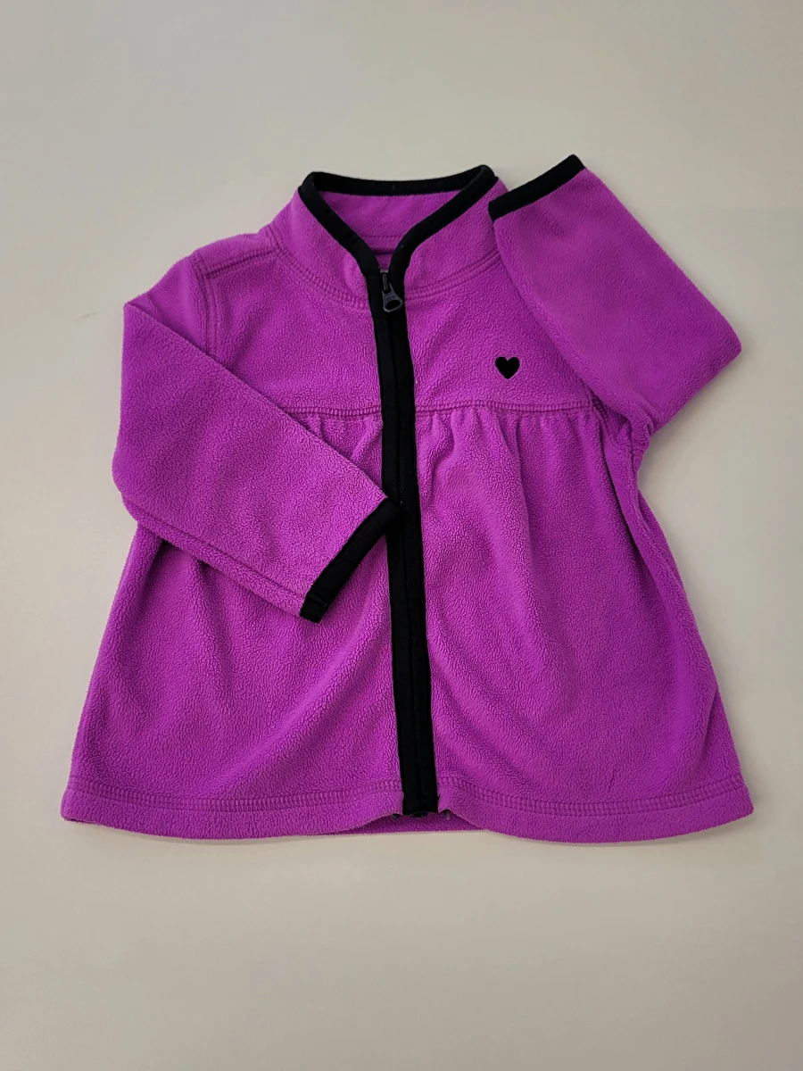 Casaco Com Zíper Preto/Tipo Fleece Roxo Osh Kosh 1 Ano