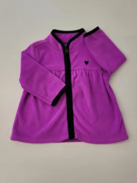 Casaco Com Zíper Preto/Tipo Fleece Roxo Osh Kosh 1 Ano