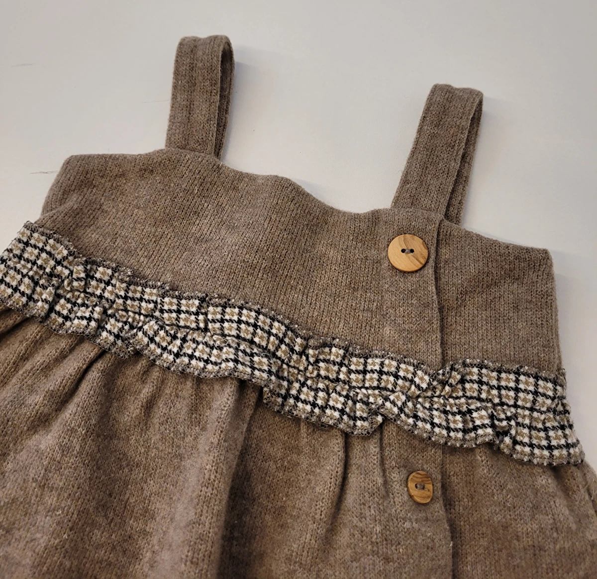 Vestido De Alça/Tipo Tricô Marrom Zara 18-24 Meses