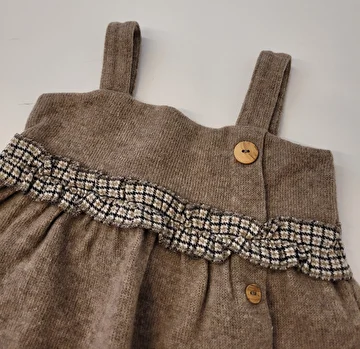Vestido De Alça/Tipo Tricô Marrom Zara 18-24 Meses