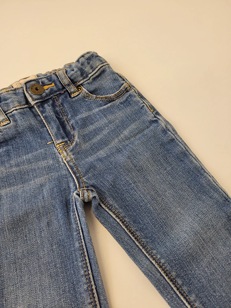 Calça Com Ajuste Na Cintura/Zíper/Botão/Tipo Jeans Azul Gap 2 Anos