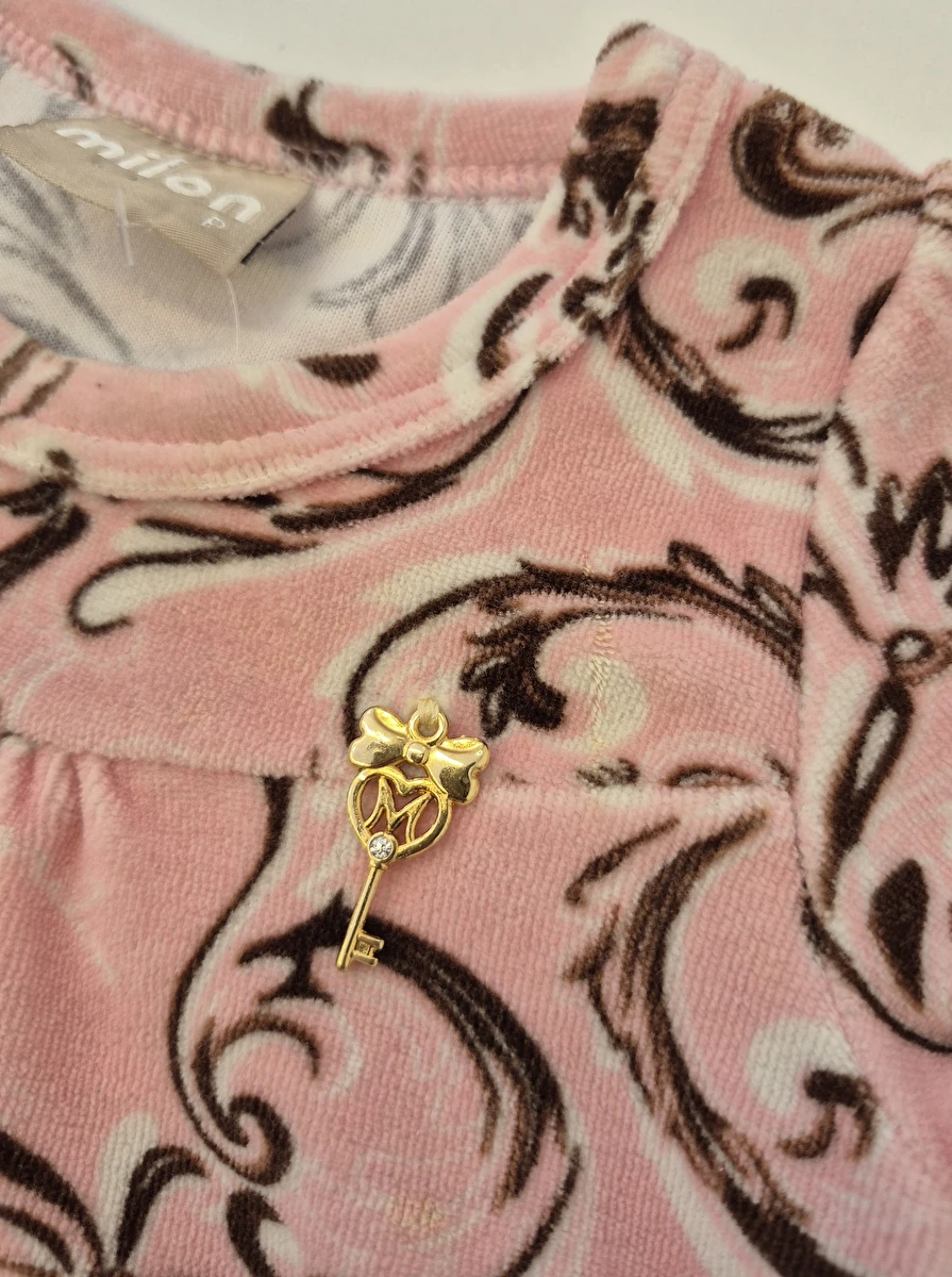 Vestido Manga Longa Com Babado Na Barra Rosa Milon 3 Meses