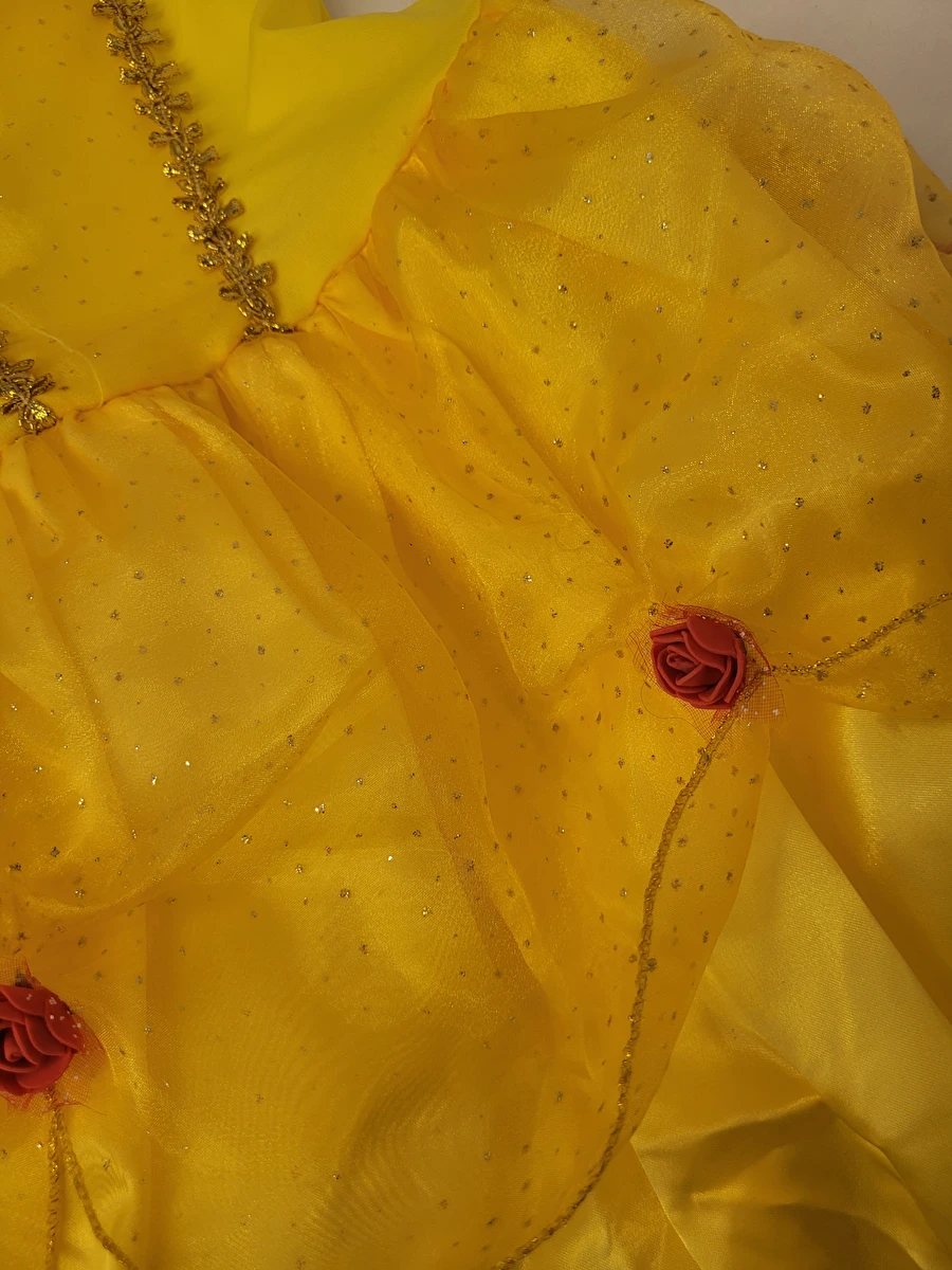 Fantasia Vestido/Bela Da Bela E A Fera Amarelo Tango Fashion 6 Anos