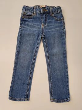 Calça Com Ajuste Na Cintura/Zíper/Botão/Tipo Jeans Azul Gap 2 Anos