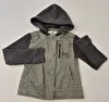 Jaqueta Com Zíper/Capuz E Mangas De Moletom Cinza Verde Abercrombie 5-6 Anos