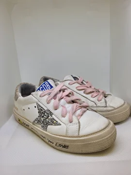 Tênis Couro Com Cadarço Rosa Branco Golden Goose 28