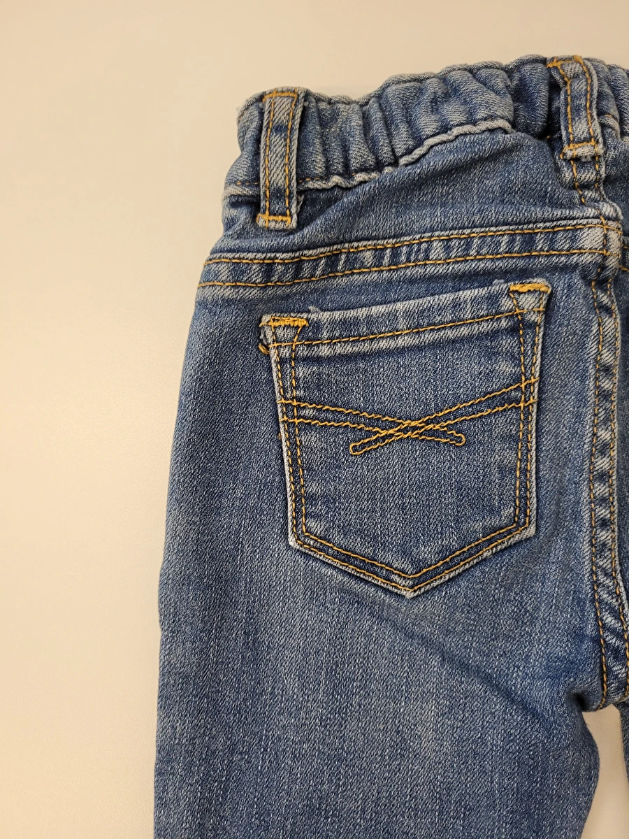Calça Com Ajuste Na Cintura/Zíper/Botão/Tipo Jeans Azul Gap 2 Anos