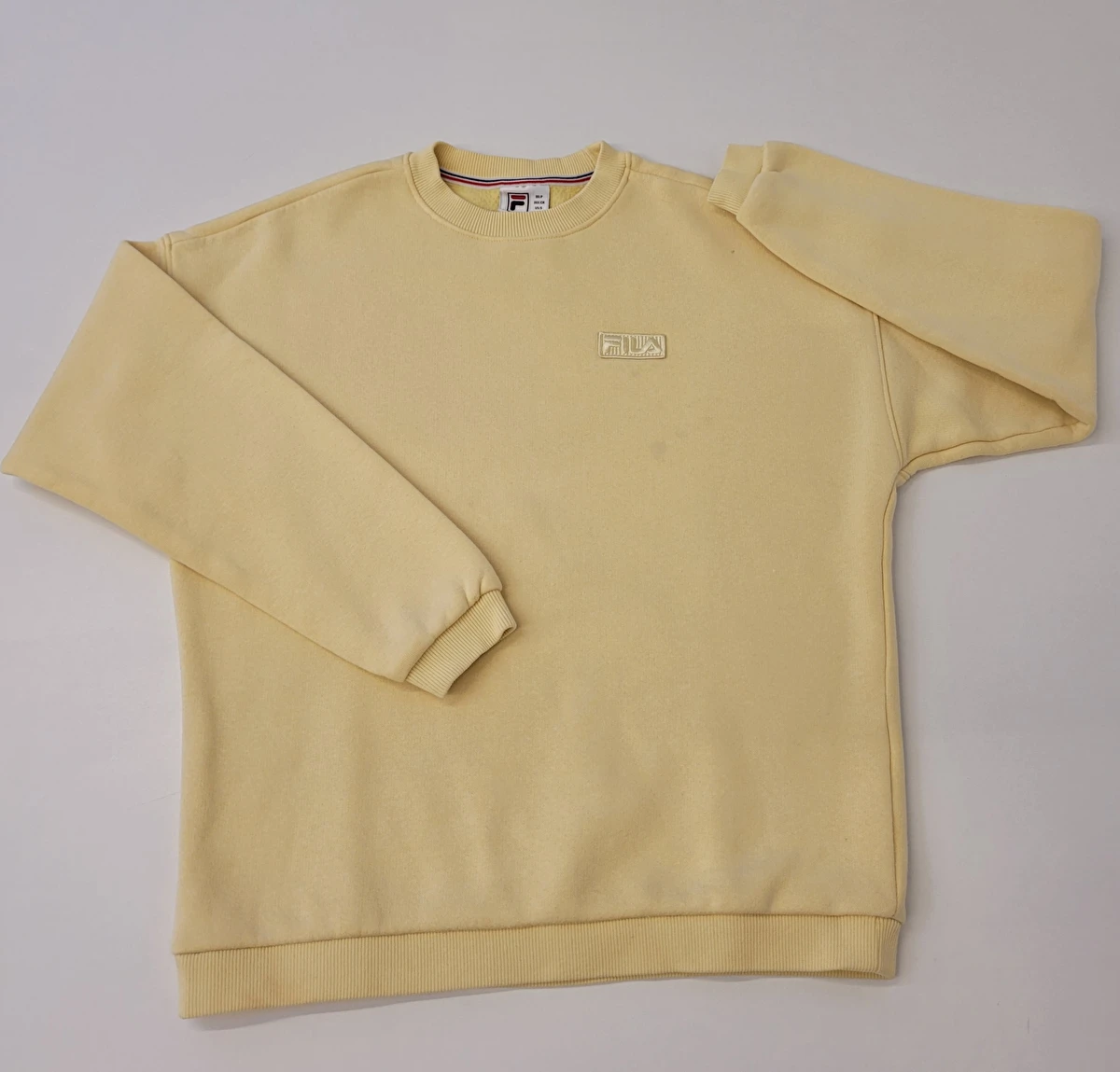 Moletom Com Pelúcia Dentro/Liso Amarelo Fila 16 Anos
