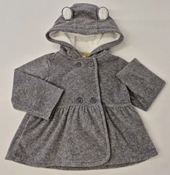 Casaco Com 4 Botões/Capuz/Tipo Fleece Cinza Carter's 1 Ano