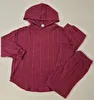 Conjunto Calça E Blusa Manga Longa Com Capuz Rosa Shein 7 Anos