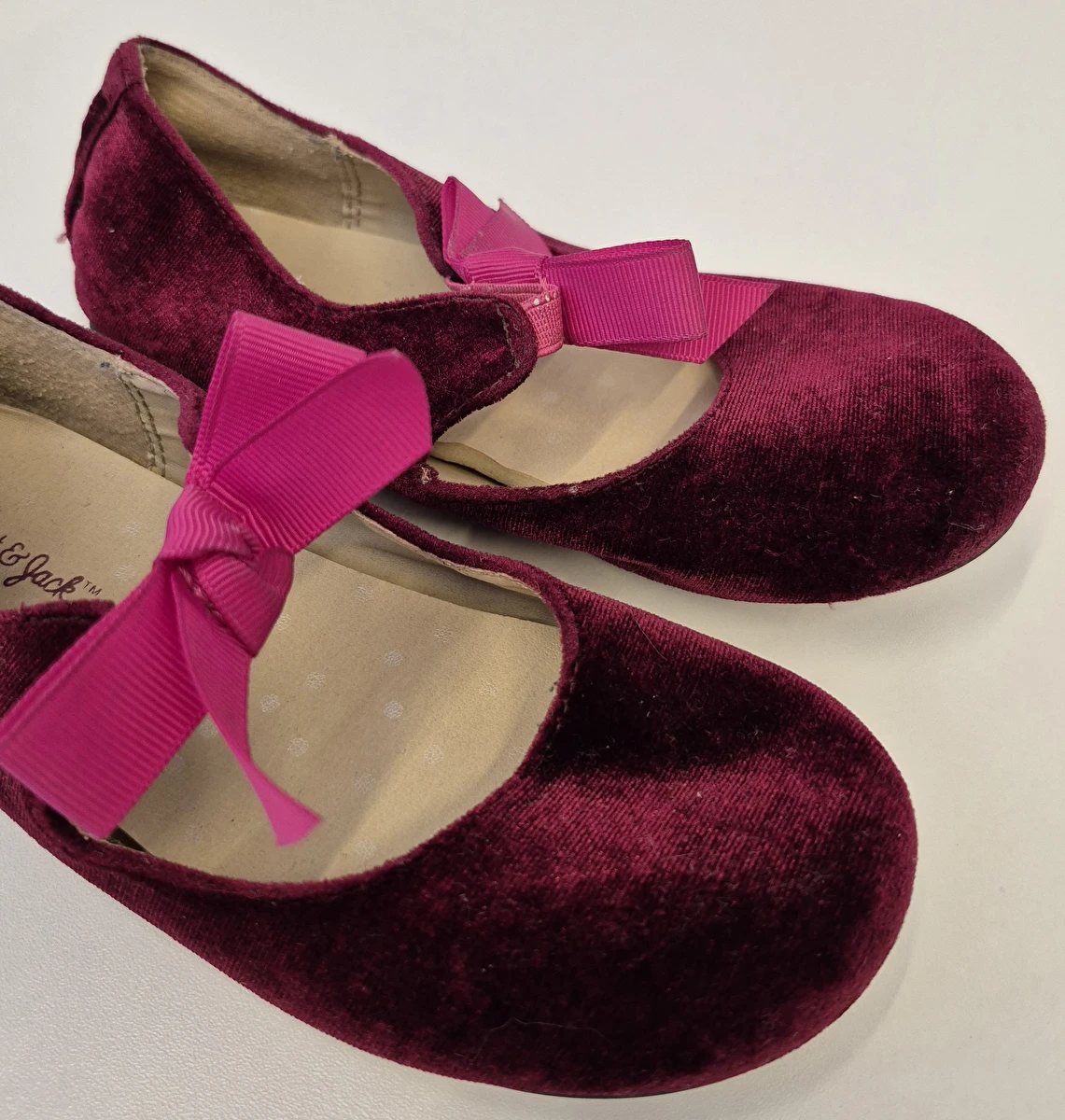 Sapatilha Com Elástico De Laço Rosa Bordo Cat & Jack 28