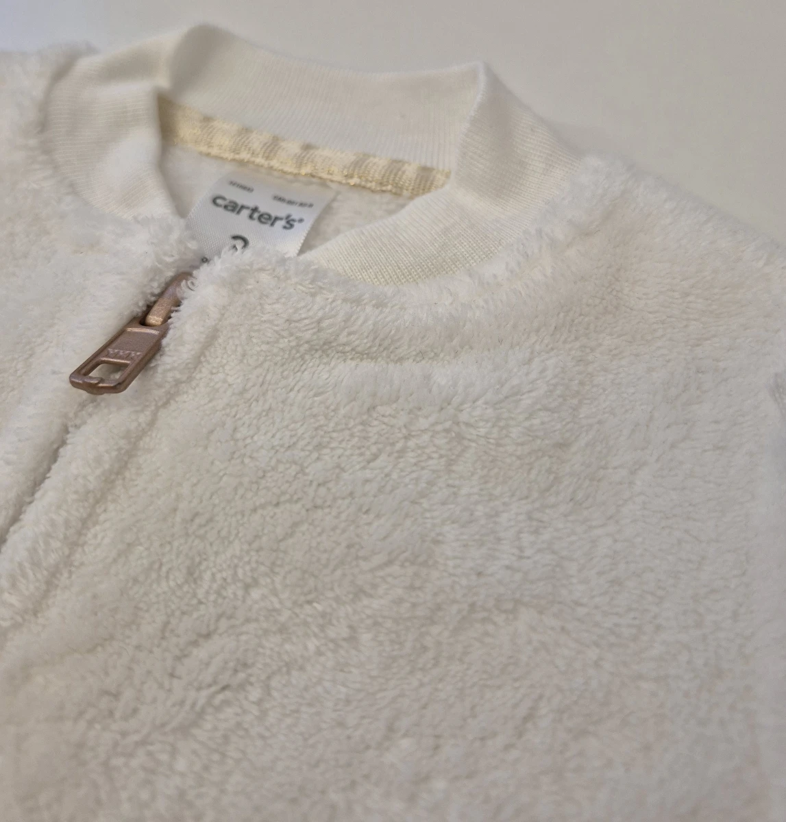 Casaco Com Zíper/Tipo Fleece Branco Carter's 3 Meses