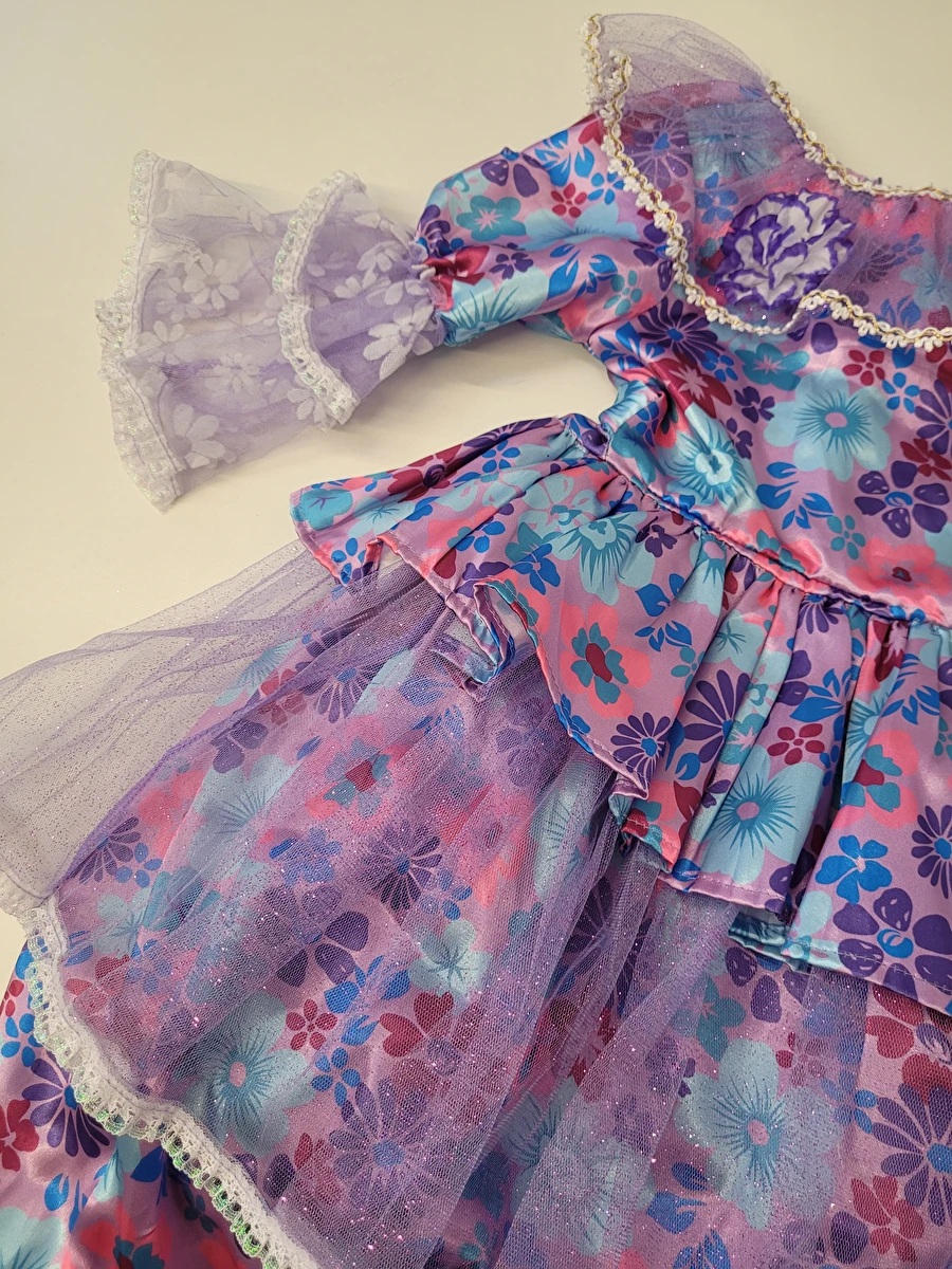 Fantasia Vestido/Isabela/Encanto Colorido Sem Marca 6 Anos