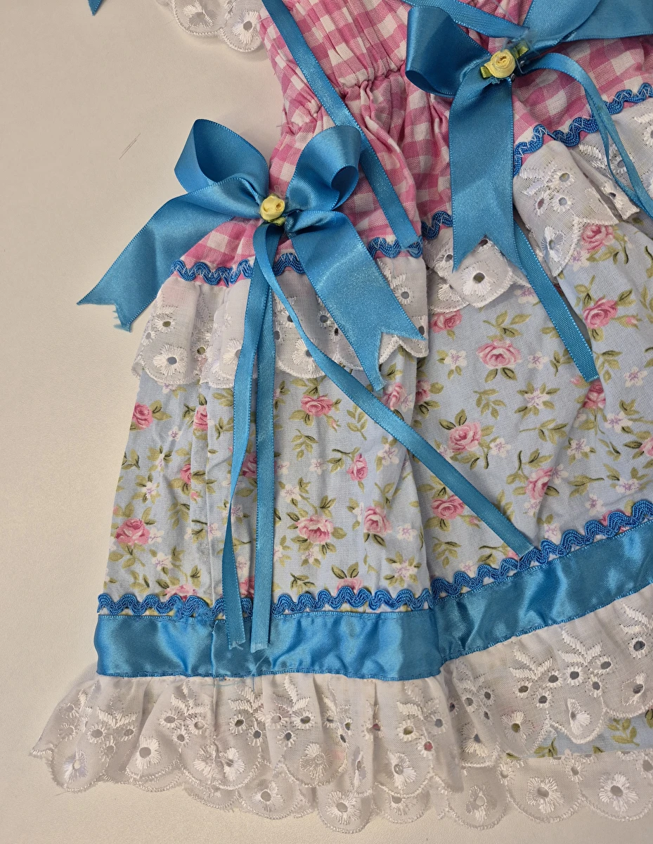 Fantasia Vestido Festa Junina Rosa Sem Marca 4 Anos