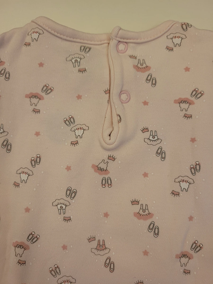 Vestido Sem Manga/Estampa Bailarina Rosa Piu Piu 9-12 Meses