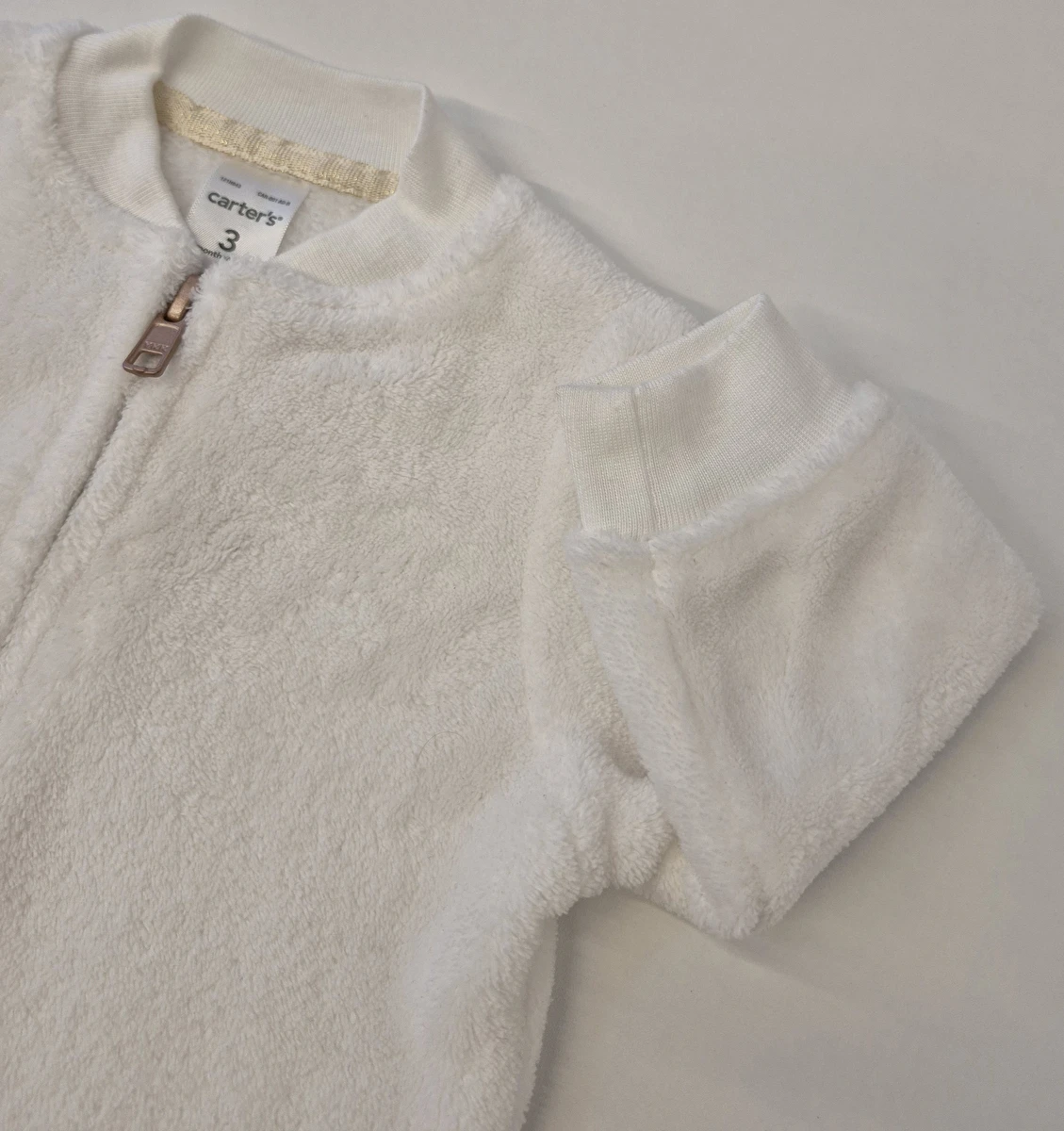 Casaco Com Zíper/Tipo Fleece Branco Carter's 3 Meses