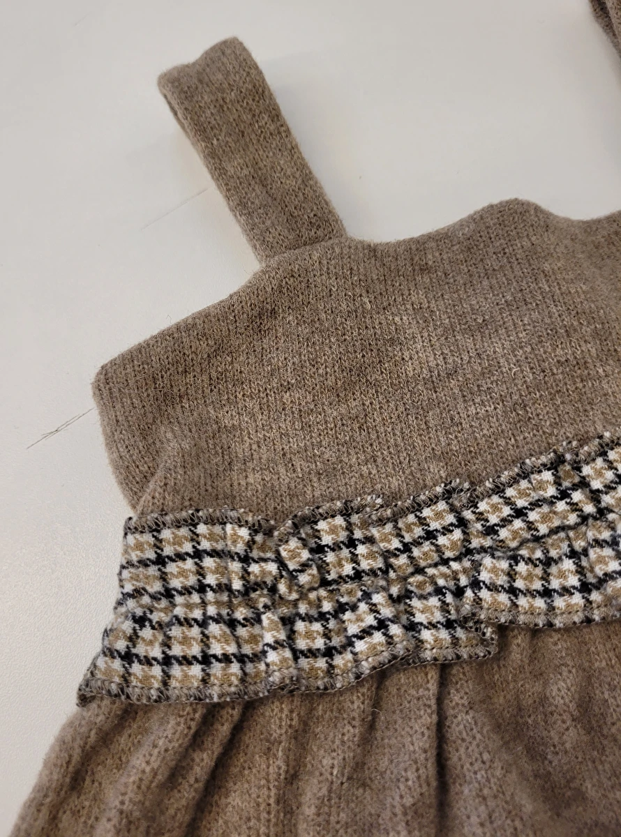 Vestido De Alça/Tipo Tricô Marrom Zara 18-24 Meses