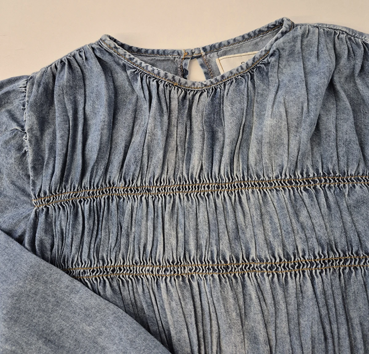 Blusa Manga Longa/Com Lastex/Tipo Jeans/Nova Azul Animê 12 Anos