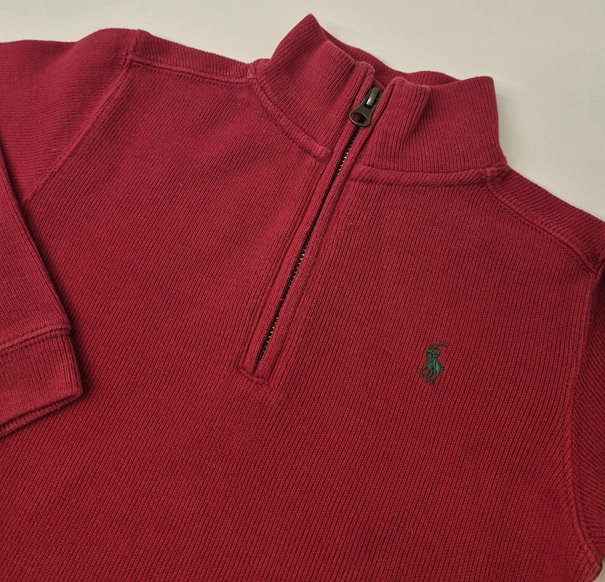 Suéter Com Zíper /Tipo Tricô Vermelho Polo Ralph Lauren 4 Anos
