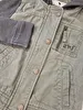 Jaqueta Com Zíper/Capuz E Mangas De Moletom Cinza Verde Abercrombie 5-6 Anos