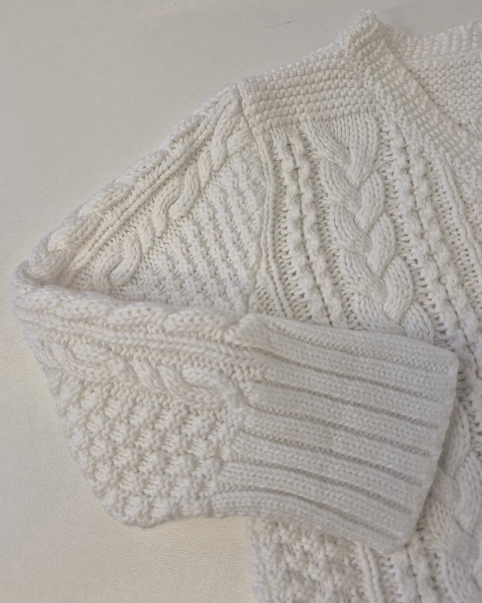 Cardigan Com 4 Botões/Tipo Tricô Branco Polo Ralph Lauren 6 Meses