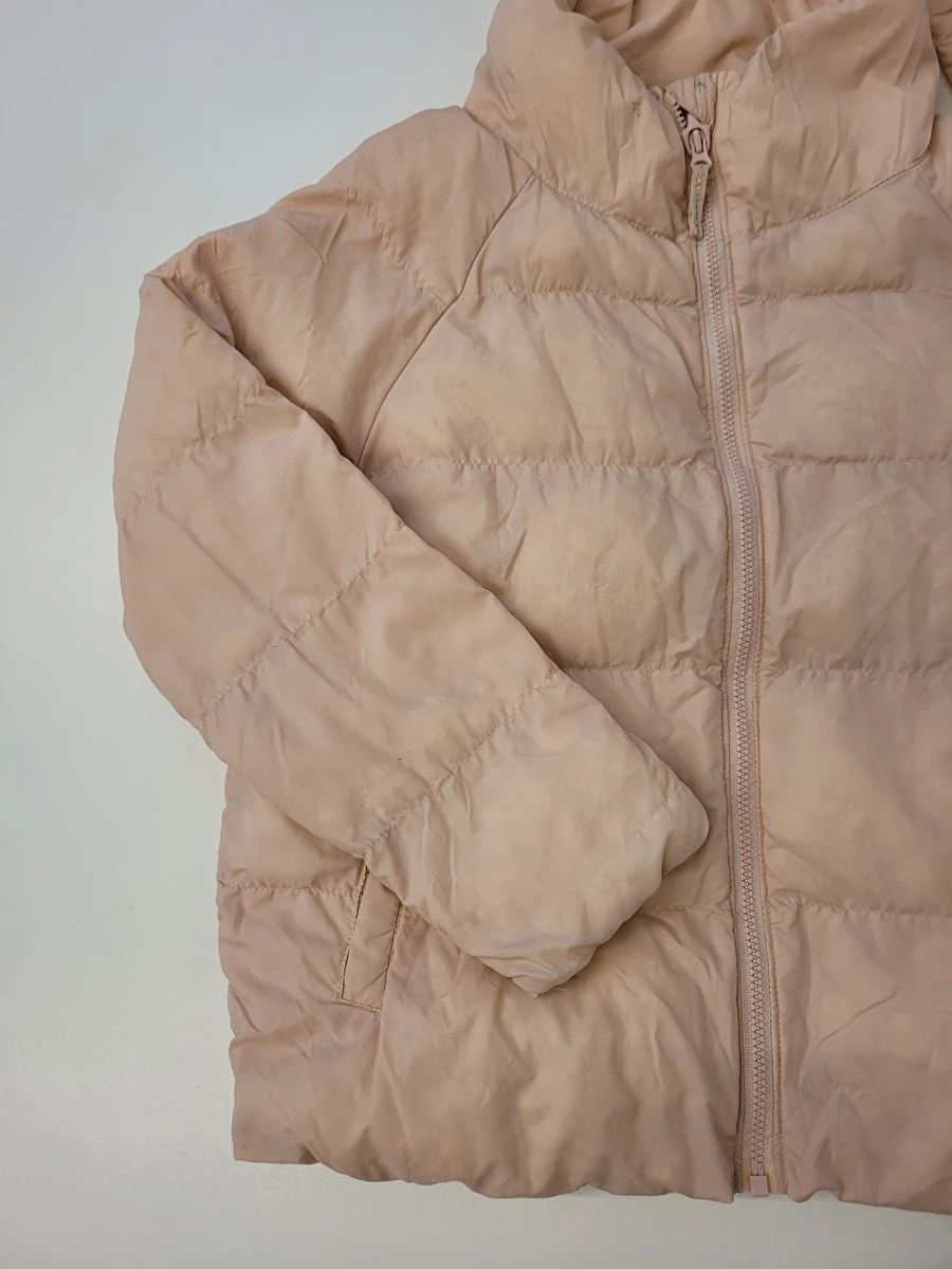 Jaqueta Com Zíper/Tipo Puffer Rosa Uniqlo 7-8 Anos