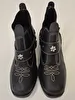 Bota Cano Curto Estilo Cowboy Preto Sem Marca 34