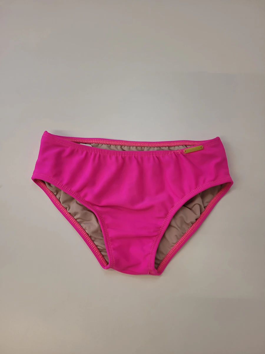 Biquíni Calcinha E Top Com Babados Coloridos Rosa Banka Panka 10 Anos