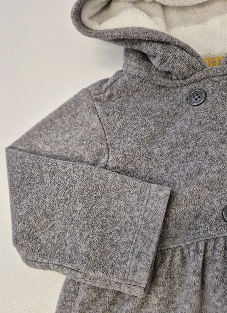 Casaco Com 4 Botões/Capuz/Tipo Fleece Cinza Carter's 1 Ano