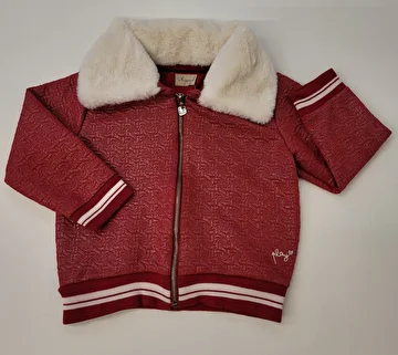 Jaqueta Com Zíper/Gola De Pêlo Vermelho Playground 2 Anos