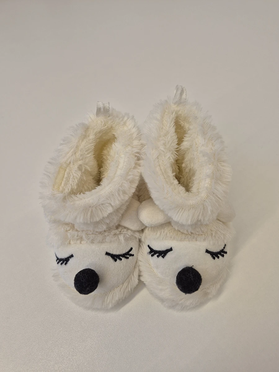 Pantufa Com Pelo Off White Sem Marca 19-20