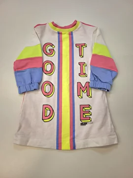 Vestido Manga Longa/Tipo Moletom Rosa Animê 2 Anos