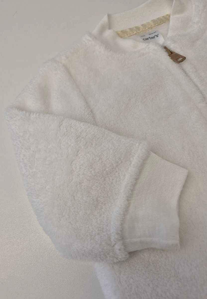Casaco Com Zíper/Tipo Fleece Branco Carter's 3 Meses
