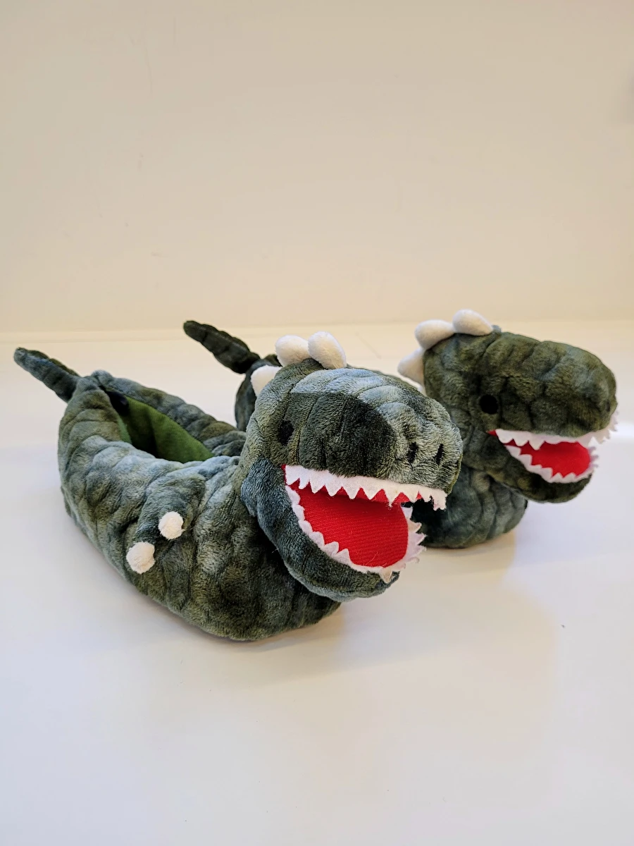 Pantufa Dinossauro Verde Sem Marca 30
