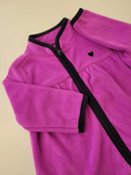 Casaco Com Zíper Preto/Tipo Fleece Roxo Osh Kosh 1 Ano
