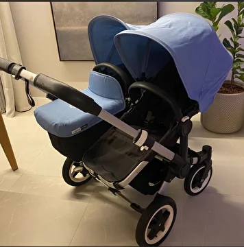 Carrinho Para Passeio / Donkey Twin / Para Gêmeos Azul Bugaboo