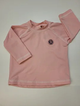 Camiseta De Proteção Manga Longa/Lisa Rosa Nini & Bambini 3-6 Meses