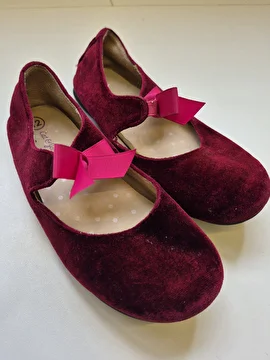 Sapatilha Com Elástico De Laço Rosa Bordo Cat & Jack 28