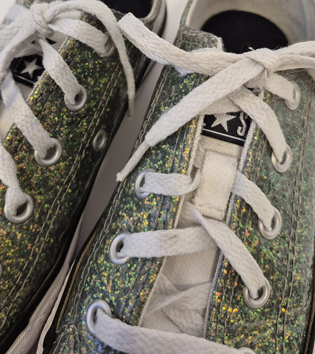 Tênis Com Cadarço/Com Gliter Verde All Star 30